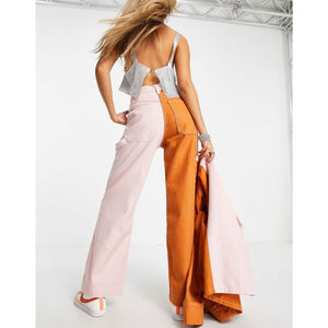 Topshop Wide Leg Pants Size 4 Pink Orange Colorblock